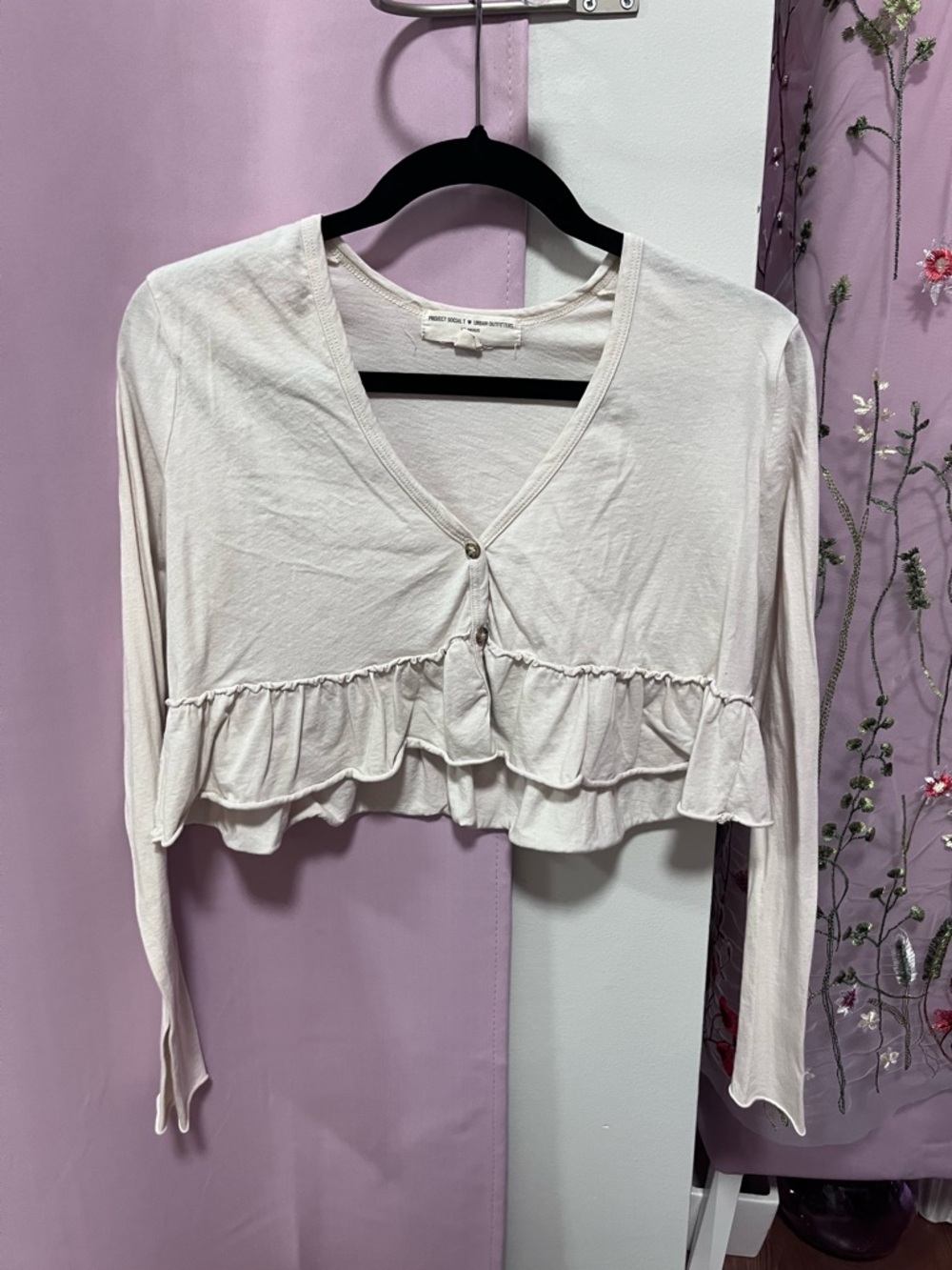 Project Social T Ruffle Cropped Cardigan